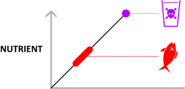 Lower nitrate levels have greater effects on fish